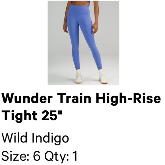 Lululemon Wunder Train 25” Size 6 Wild Indigo - Picture 2 of 4